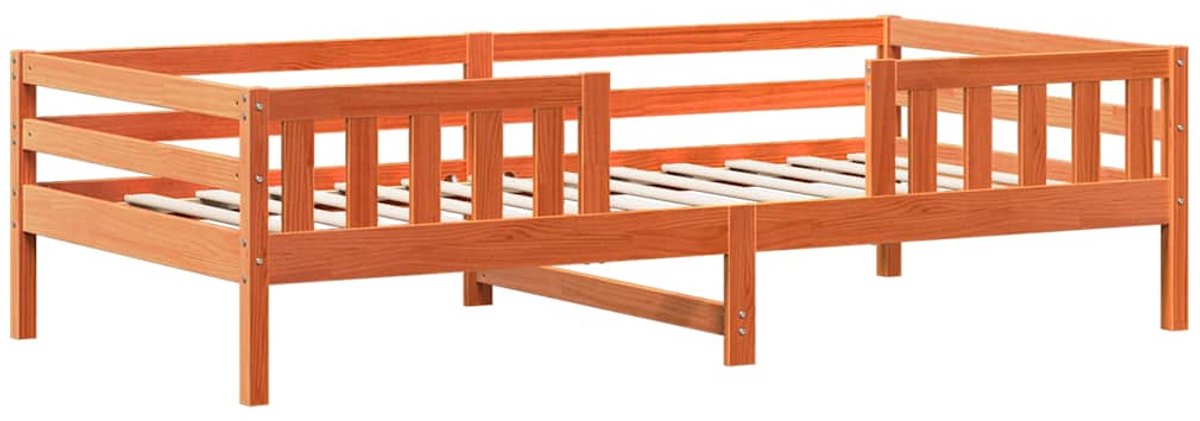 Vidaxl Bettgestell Ohne Matratze, Wachsbraun, 75X190 Cm, Kiefernholz