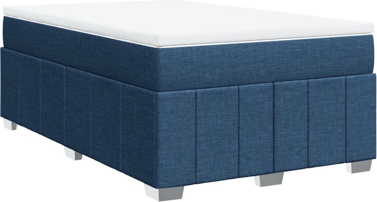 Vidaxl Kontinentalbett Mit Matratze, Blau, 120X190Cm, Stoff