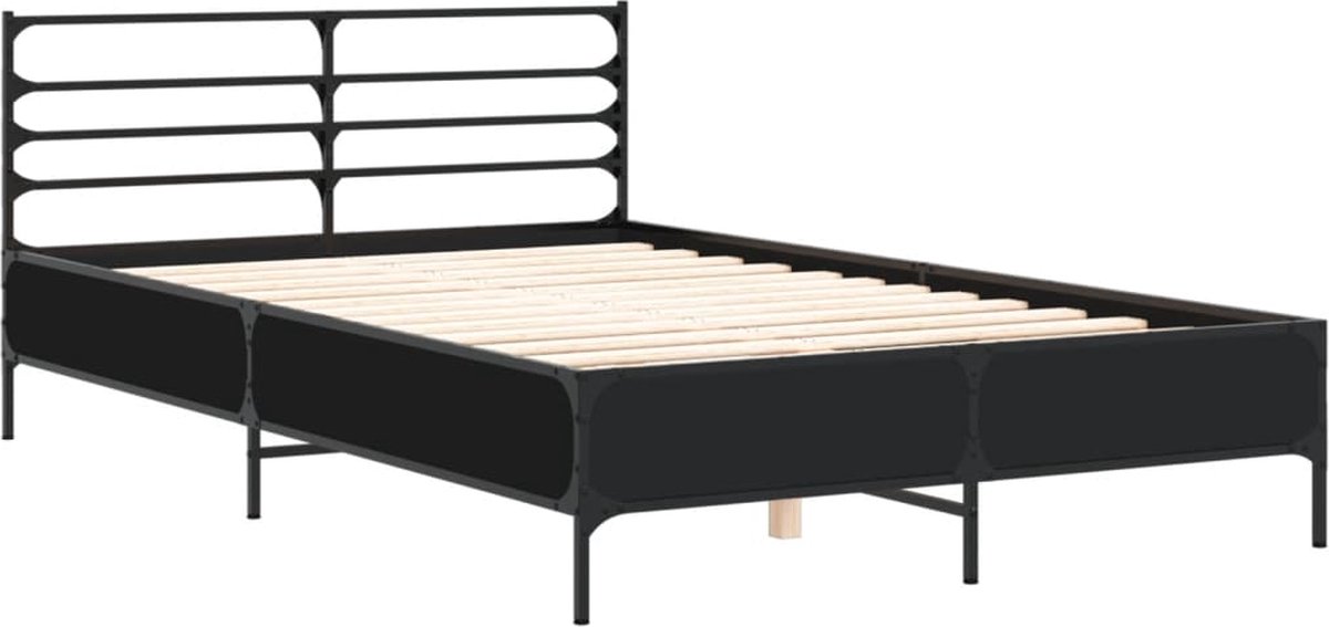 Vidaxl Bettrahmen, Schwarz, 135X190 cm, Holzwerkstoff Und Metall