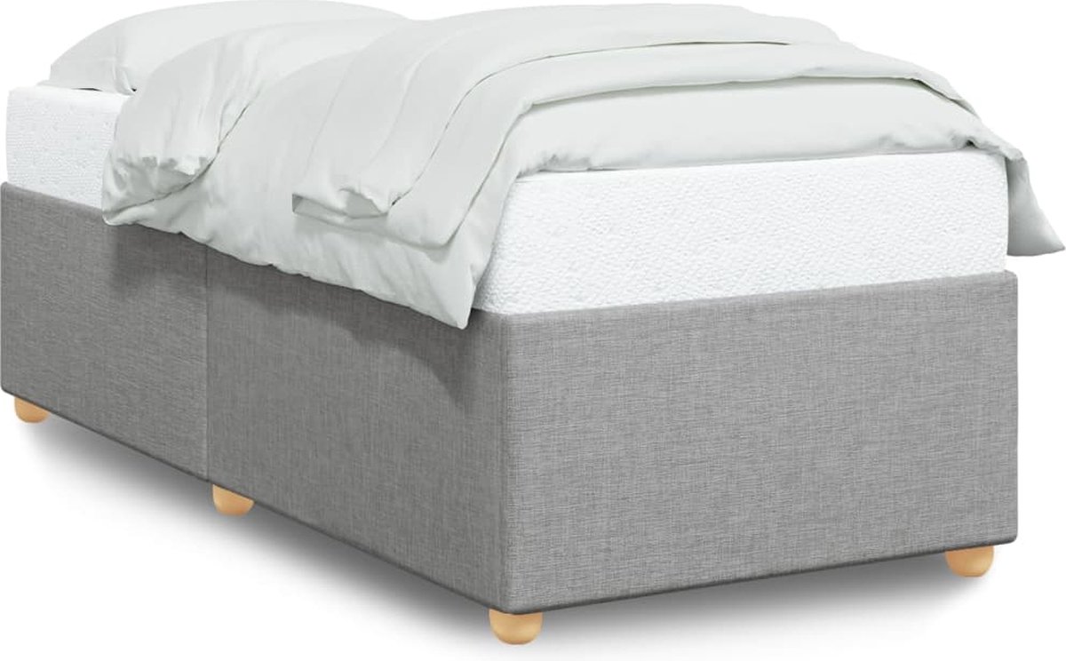 Vidaxl Bettgestell Ohne Matratze, Hellgrau, 100X200 Cm, Stoffbezogen