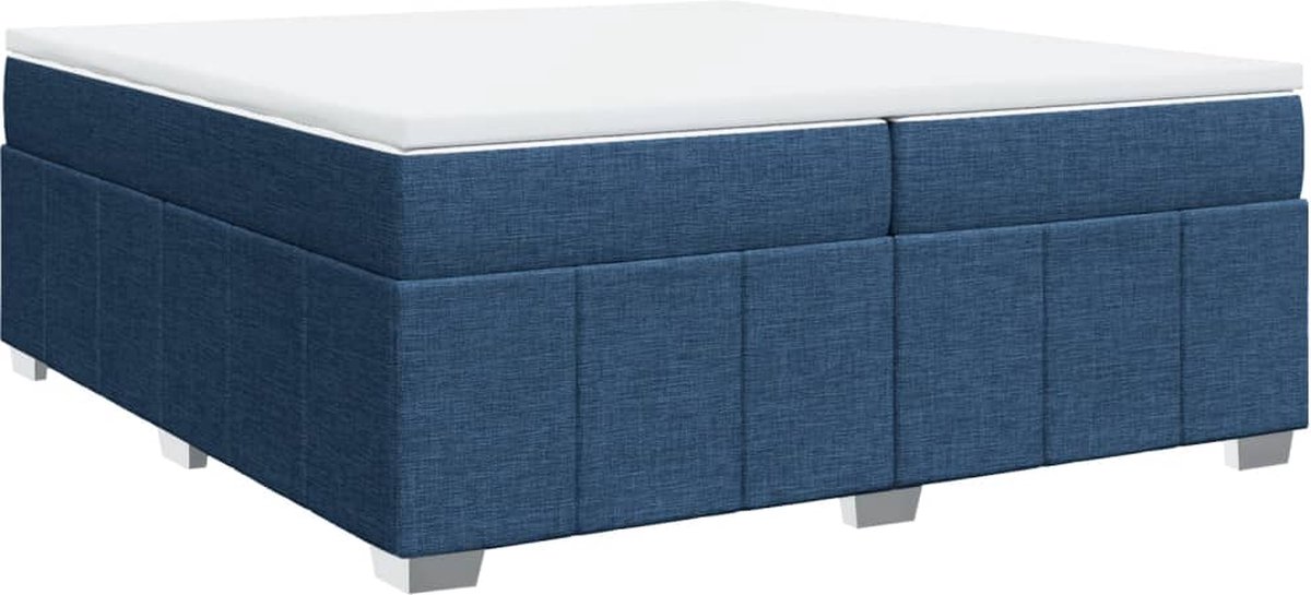 Vidaxl Kontinentalbett Mit Matratze, Blau, Stoff 200X200 Cm