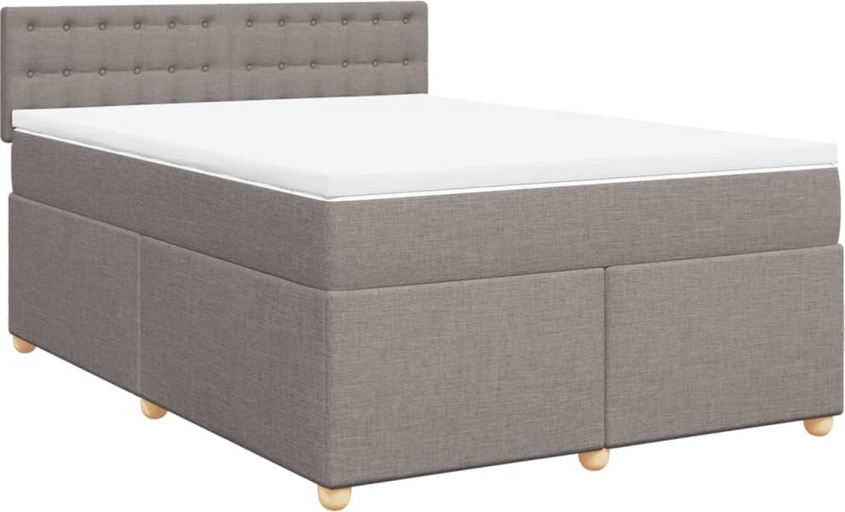 Vidaxl Kontinentalbett Mit Matratze, Taupe, Stoff, 140X200 Cm