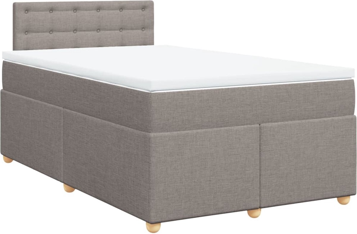 Vidaxl Kontinentalbett Mit Matratze, Taupe, Stoff, 120X200 Cm