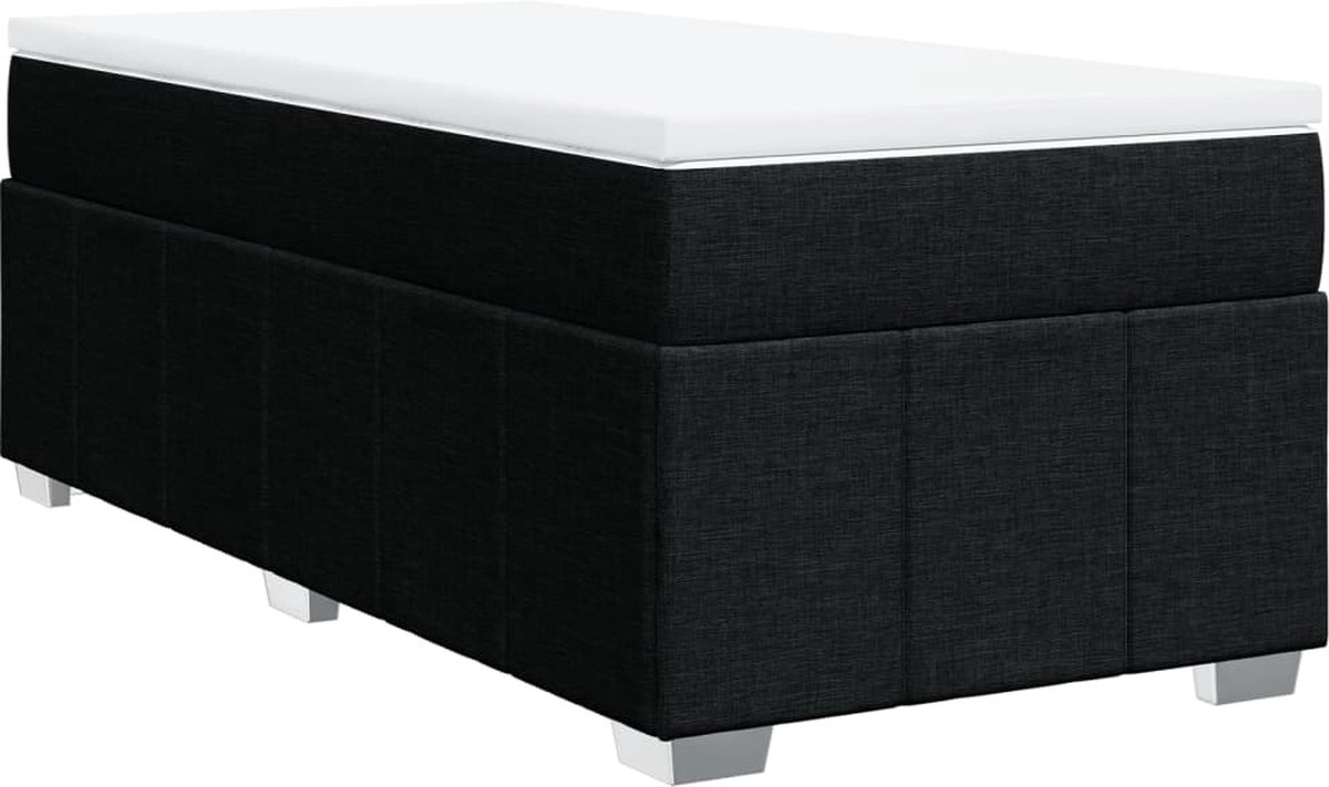 Vidaxl Kontinentalbett Mit Matratze, Schwarz, Stoff, 80X200 Cm