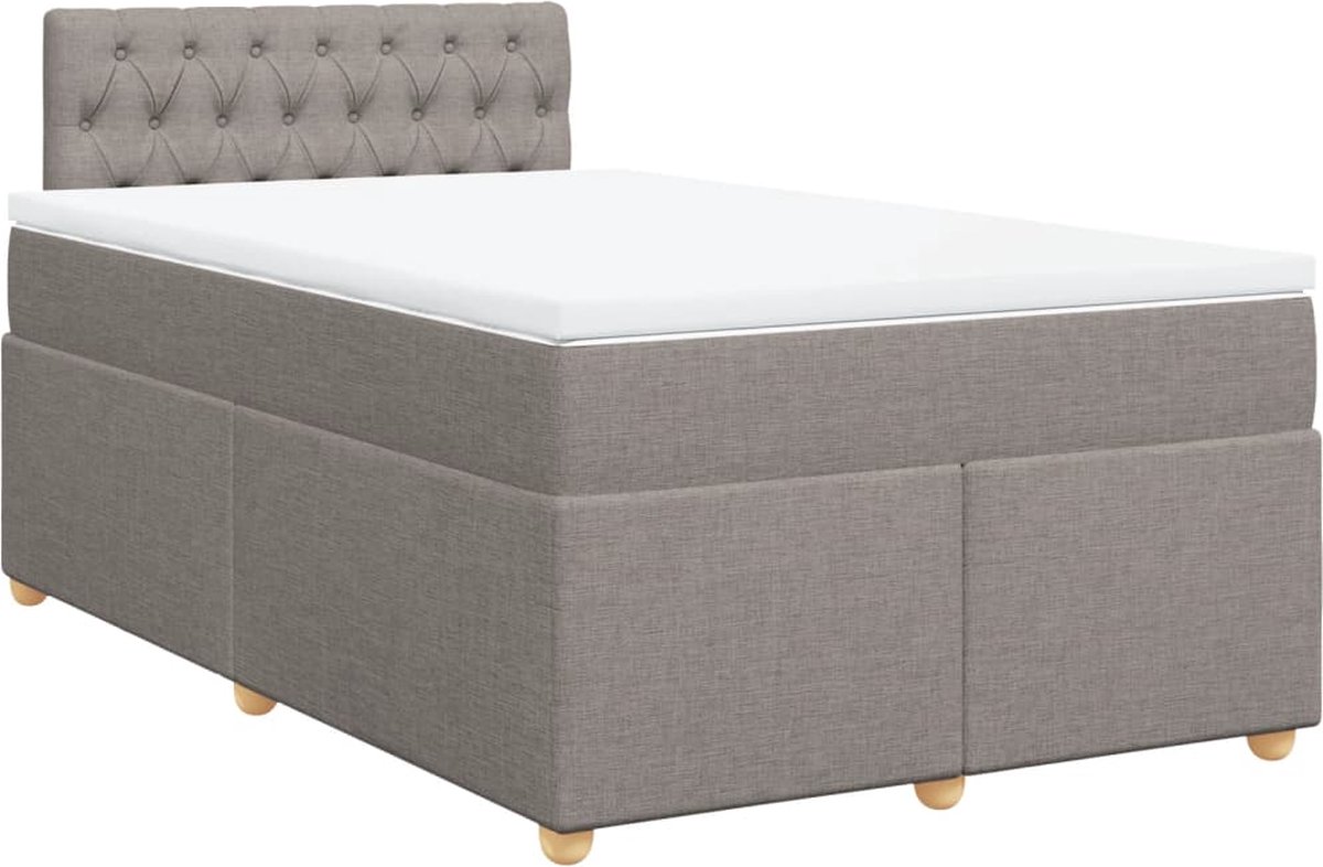 Vidaxl Kontinentalbett Mit Matratze, Taupe, Stoff, 120X200 Cm