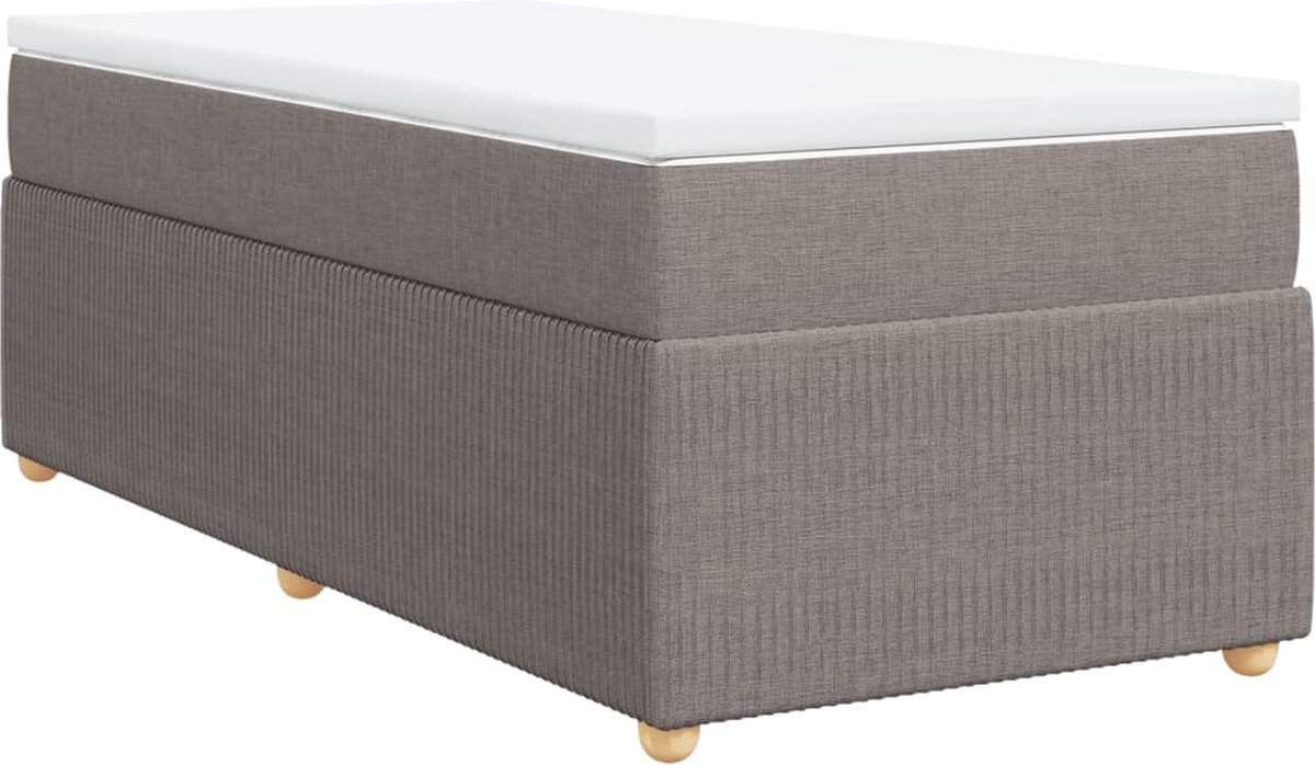 Vidaxl Kontinentalbett Mit Matratze, Taupe, Stoff, 90X190 Cm