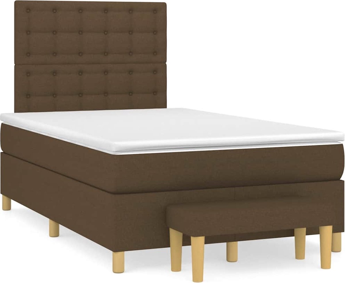 Vidaxl Kontinentalbett Mit Matratze, Dunkelbraun, 120X190 Cm