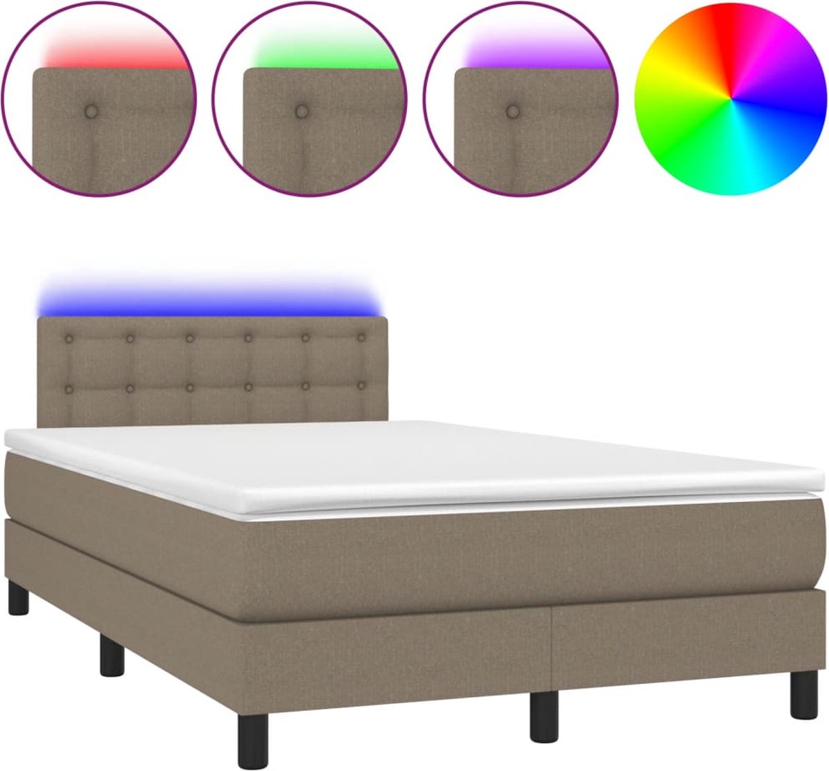 Vidaxl Kontinentalbett Mit Matratze, Taupe, 120X190 Cm, Stoff
