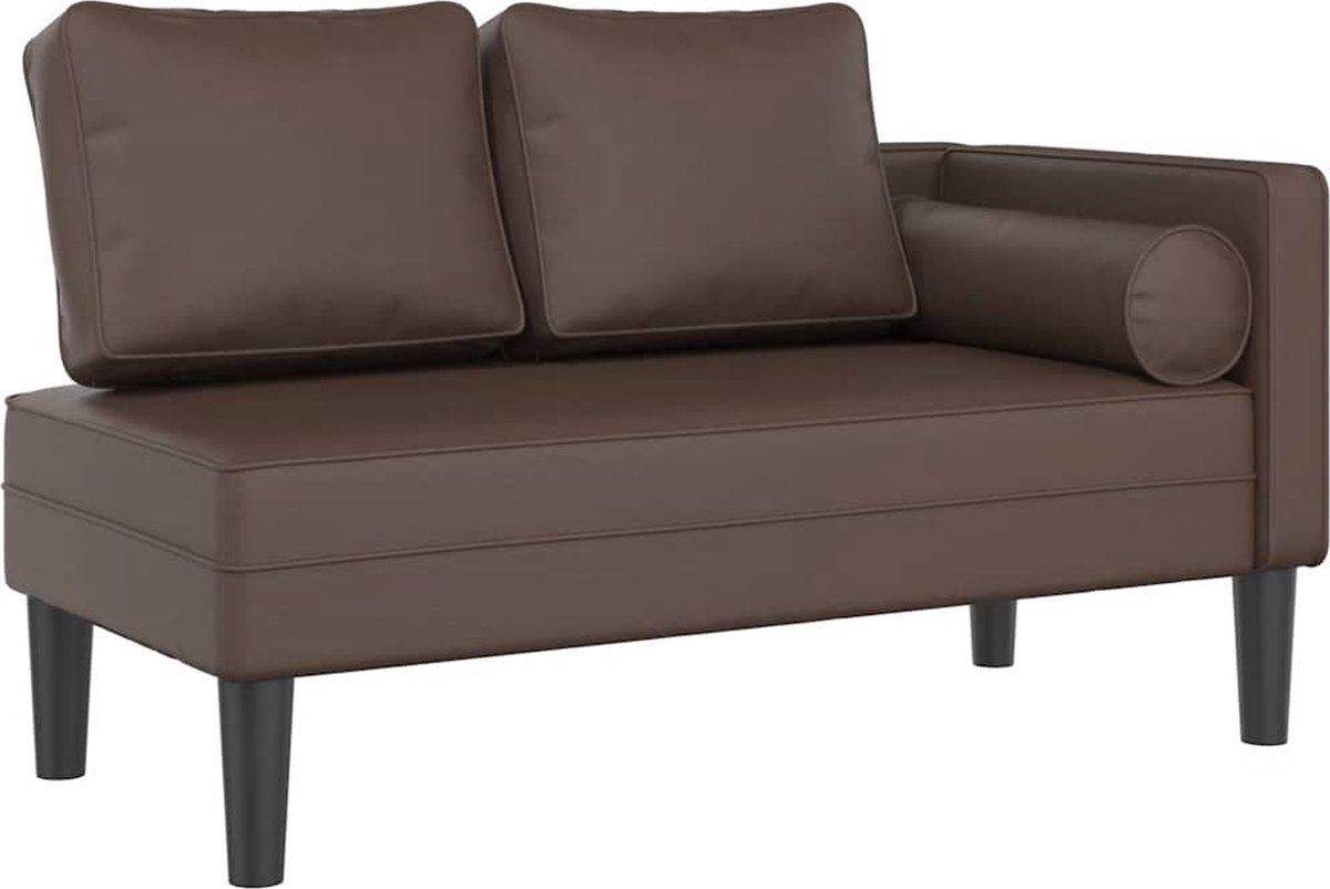 Vidaxl Chaiselongue Mit Kissen, Braun, Kunstleder