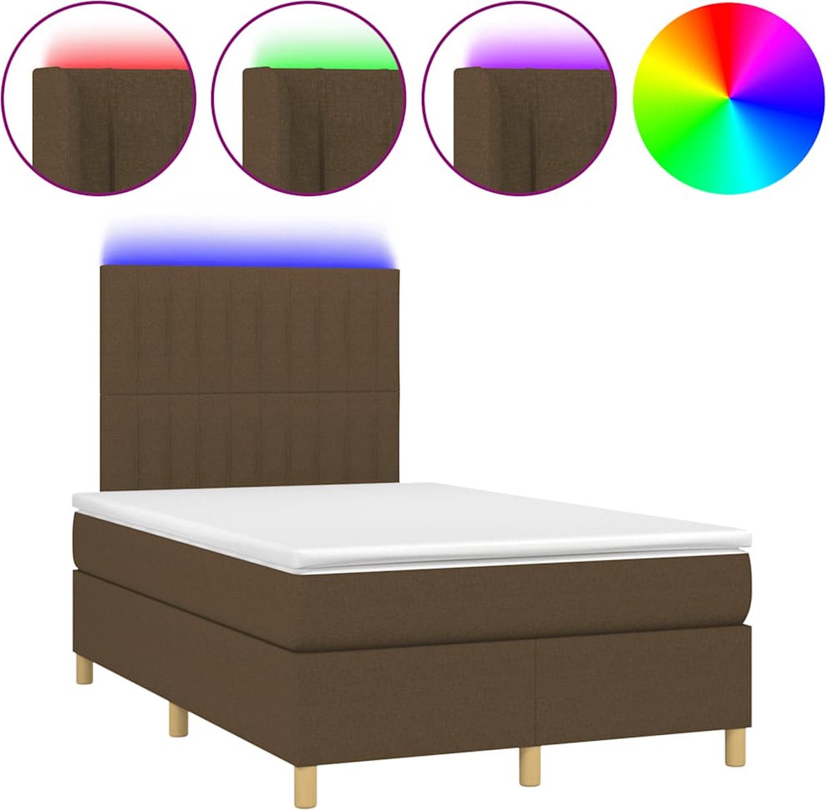 Vidaxl Kontinentalbett Mit Matratze, Braun, 120X190 Cm, Stoff