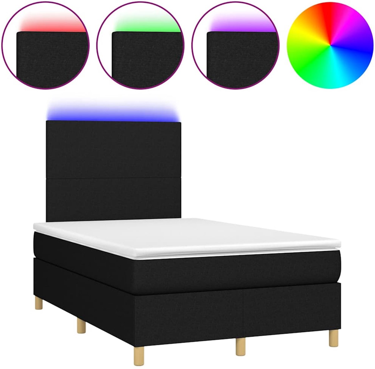 Vidaxl Kontinentalbett Mit Matratze, Schwarz, 120x190 Cm, Stoff