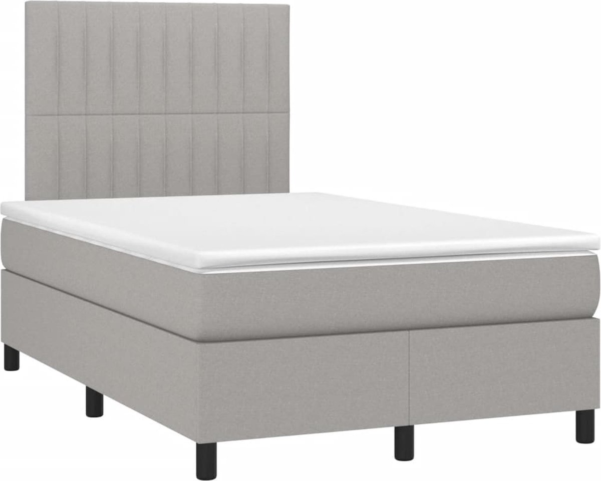 Vidaxl Kontinentalbett Mit Matratze, Hellgrau, 120x190 Cm Stoff