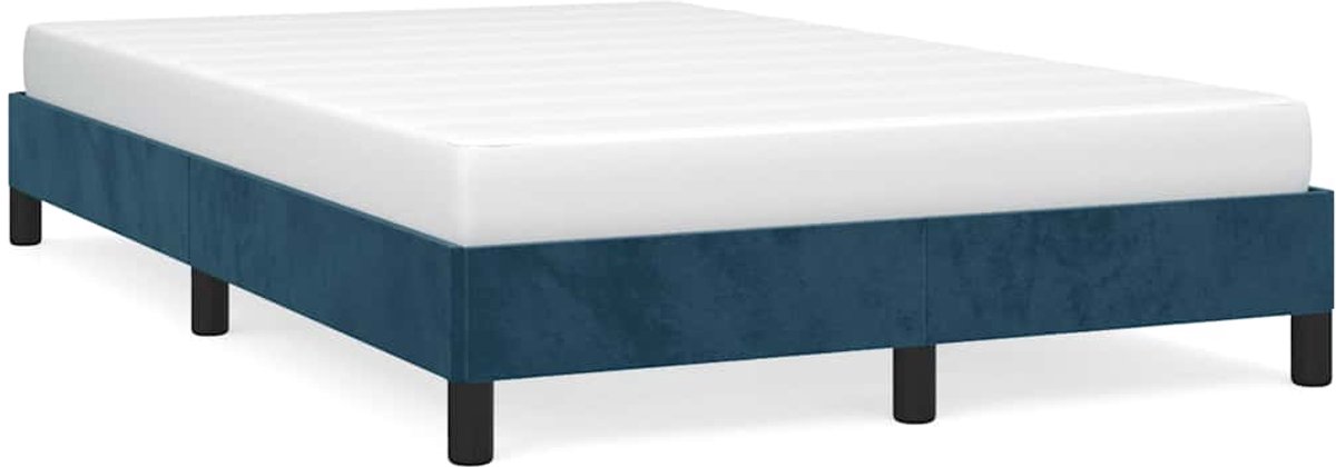 Vidaxl Bettgestell Ohne Matratze, Dunkelblau, 120X190 Cm, Samt
