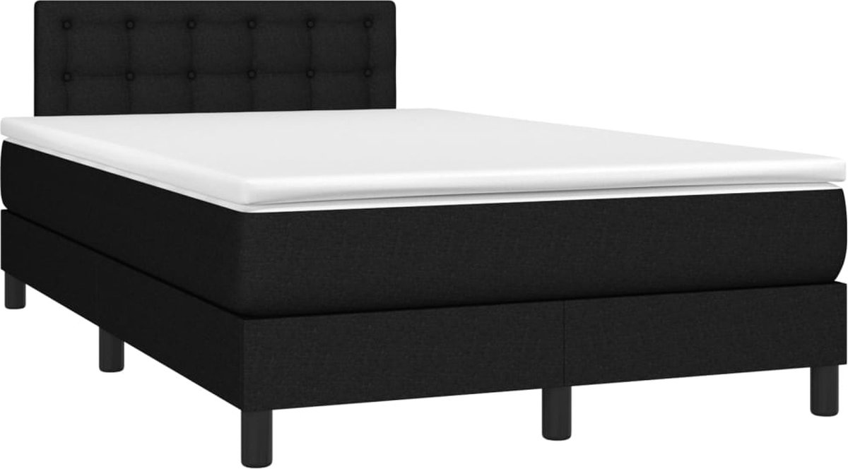 Vidaxl Kontinentalbett Mit Matratze, Schwarz, 120x190 Cm, Stoff