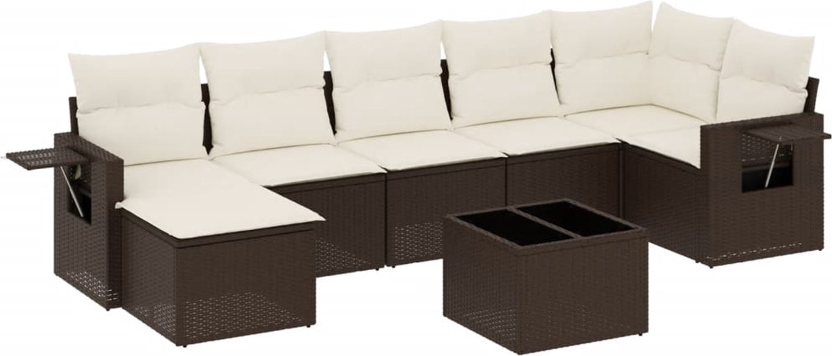 Vidaxl 8-Cz. Garten-Sitzgruppe, Mit Kissen, Braun