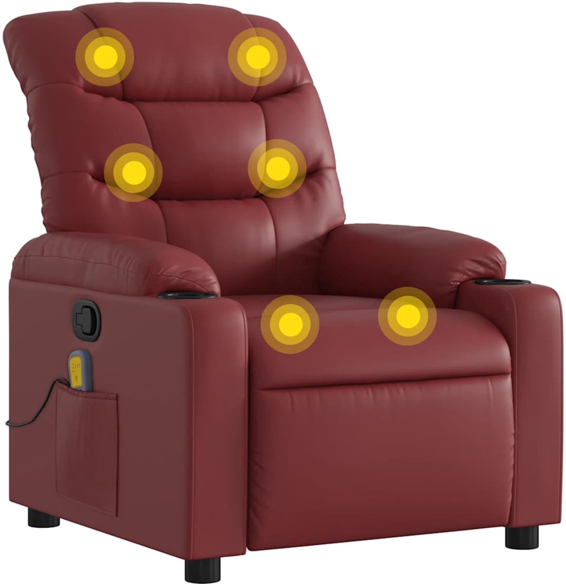 Vidaxl Klappbarer Massagesessel, Weinrot, Mit Kunstleder bezogen