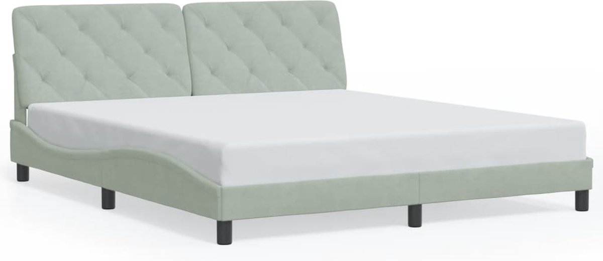 Vidaxl Bettgestell Ohne Matratze, Hellgrau, 180X200 Cm, Samt