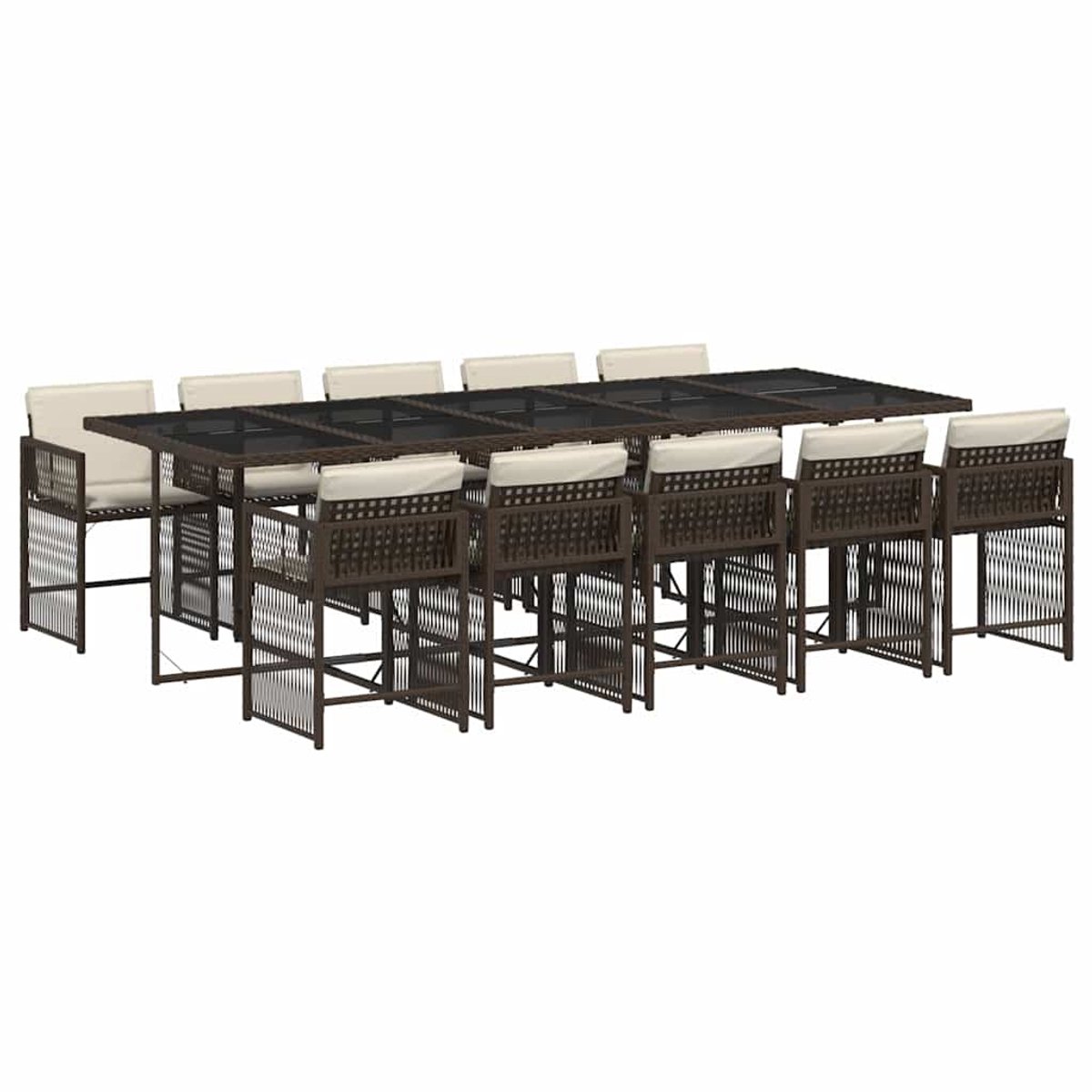 Vidaxl 11-Cz. Gartenmöbel-Set, Kissen, Braun, PE-Rattan