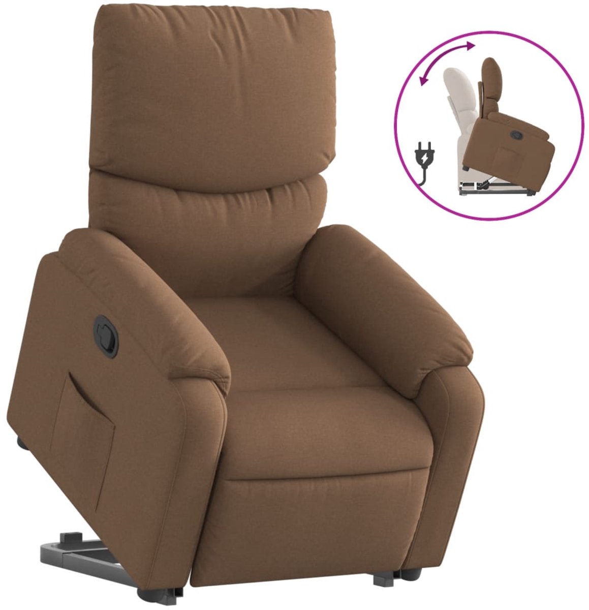 Vidaxl Aufstehhilfe Sessel, Braun, Stoffbezogen