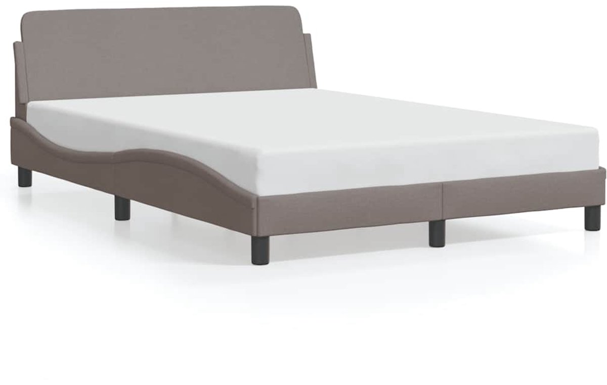 Vidaxl Bettrahmen Ohne Matratze, Taupe, 120X200 Cm, Stoffbezogen