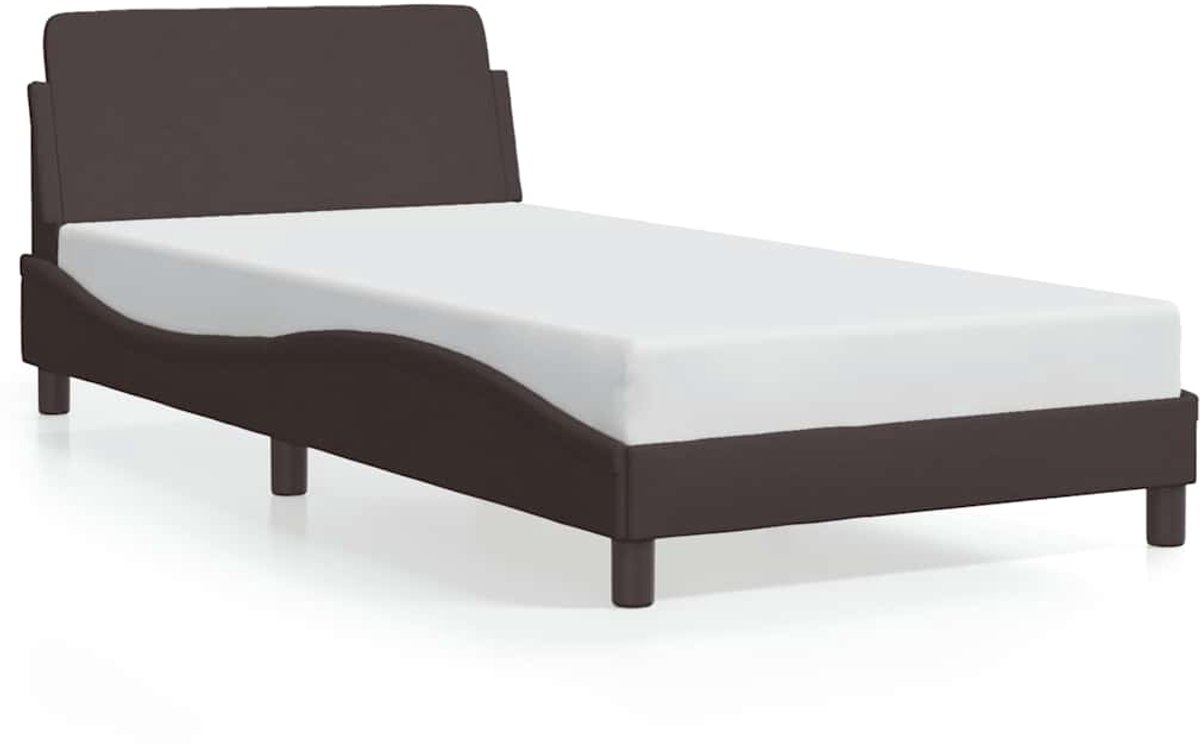 Vidaxl Bettrahmen Ohne Matratze, Dunkelbraun, 100X200 Cm, Mit Stoff