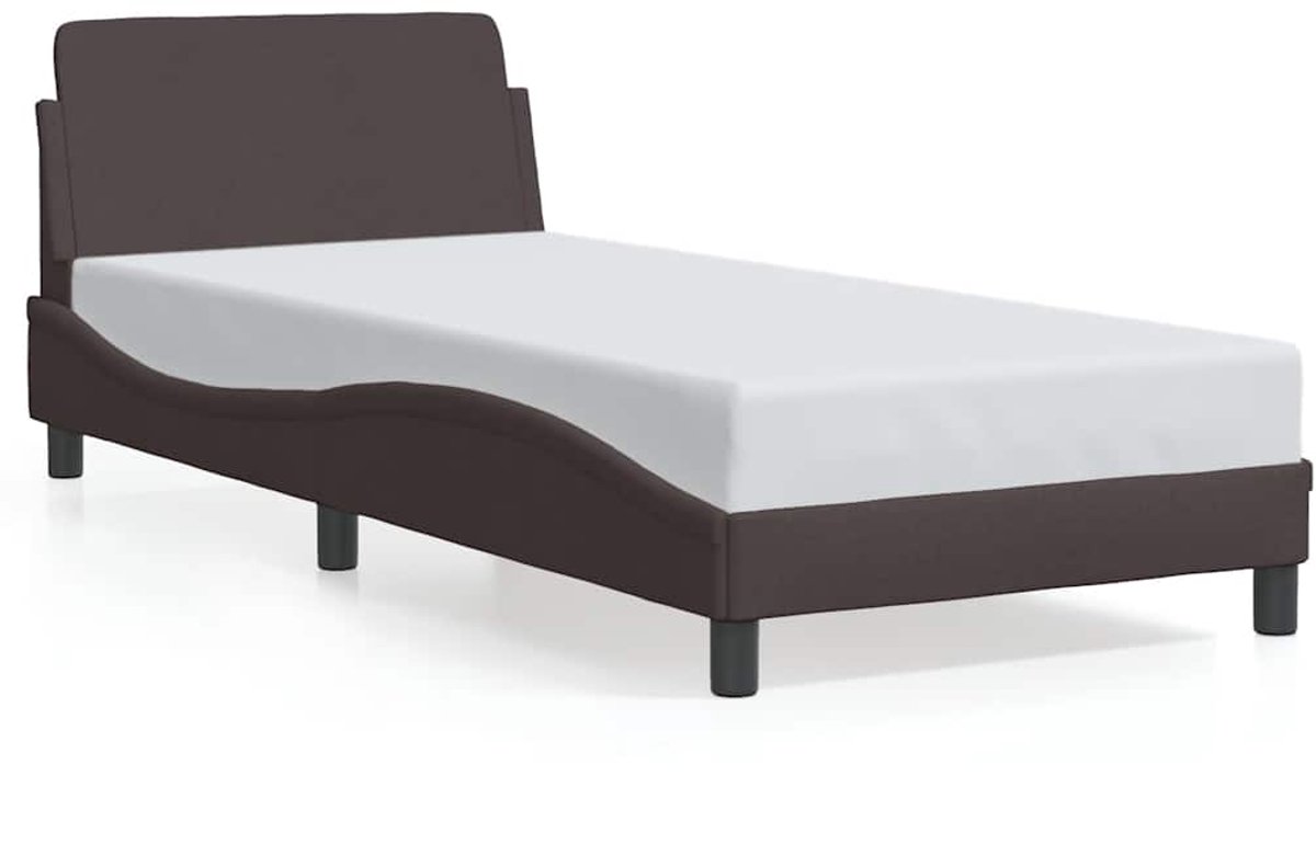 Vidaxl Bettgestell Ohne Matratze, Dunkelbraun, 90X200 Cm, Stoff