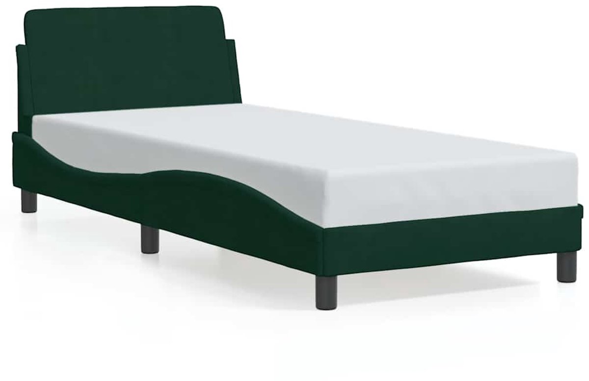 Vidaxl Bettgestell Ohne Matratze, Dunkelgrün, 90X190 Cm, Samt