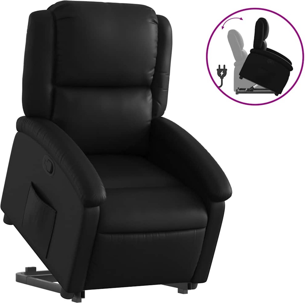 Vidaxl Aufstehhilfe Sessel, Schwarz, Kunstlederbezug