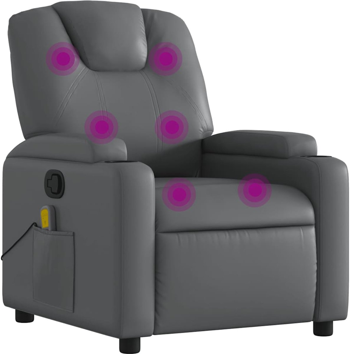 Vidaxl Aufklappbarer Massagesessel, Grau, Mit Kunstleder bezogen
