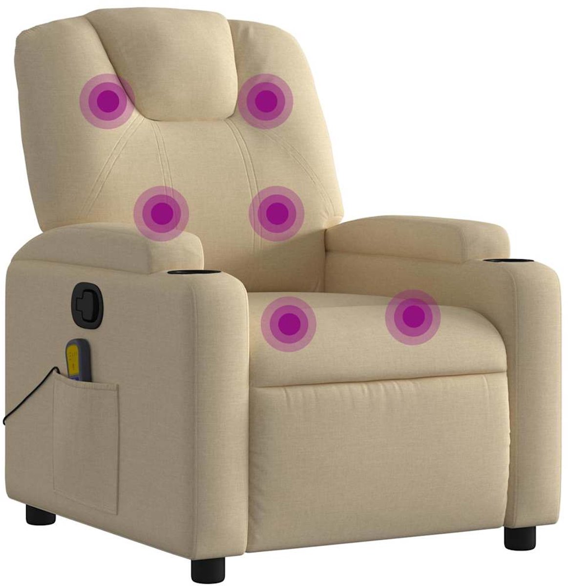Vidaxl Ausklappbarer Massagesessel, Cremefarben, Stoffbezogen