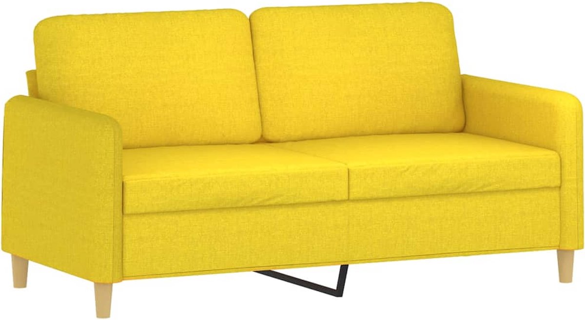 Vidaxl Sofa 2-Sitzer, Hellgelb, 140 cm, Mit Stoff bezogen