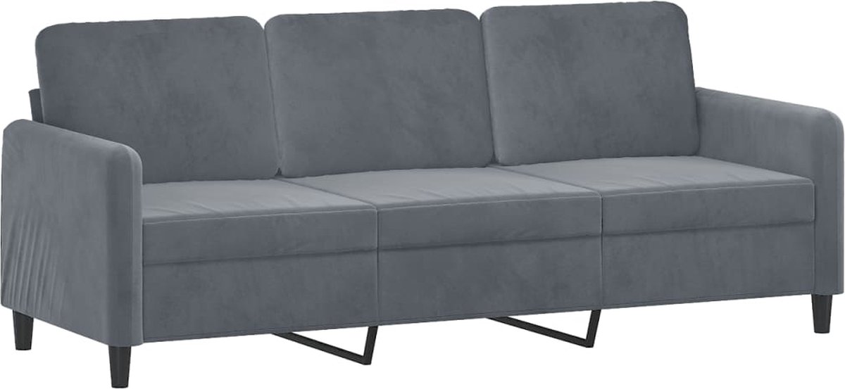 Vidaxl 3-Sitzer-Sofa, Dunkelgrau, 180 cm, Mit Samt bezogen