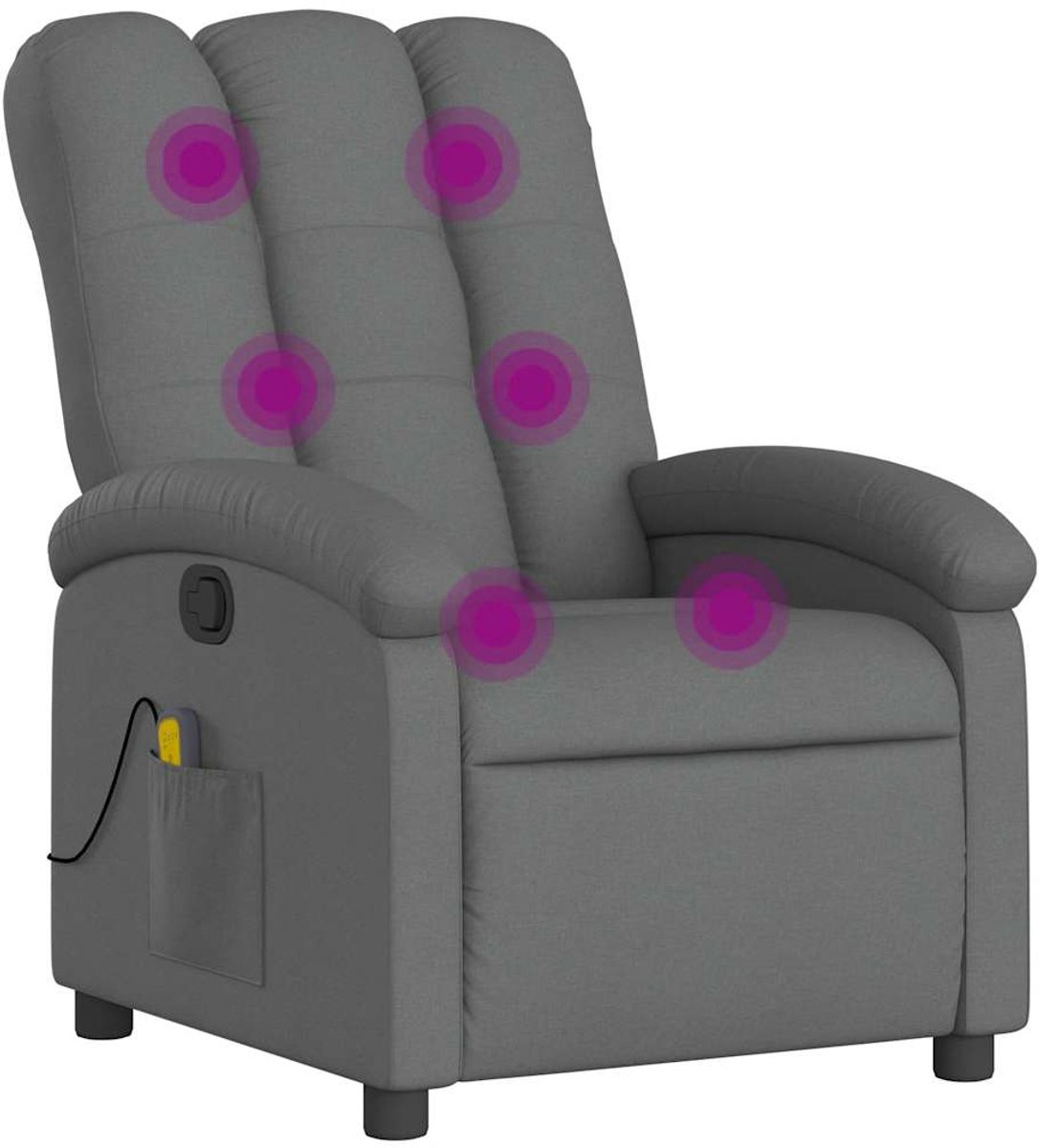 Vidaxl Schlafsofa mit Massagefunktion, Dunkelgrau, Stoffbezug