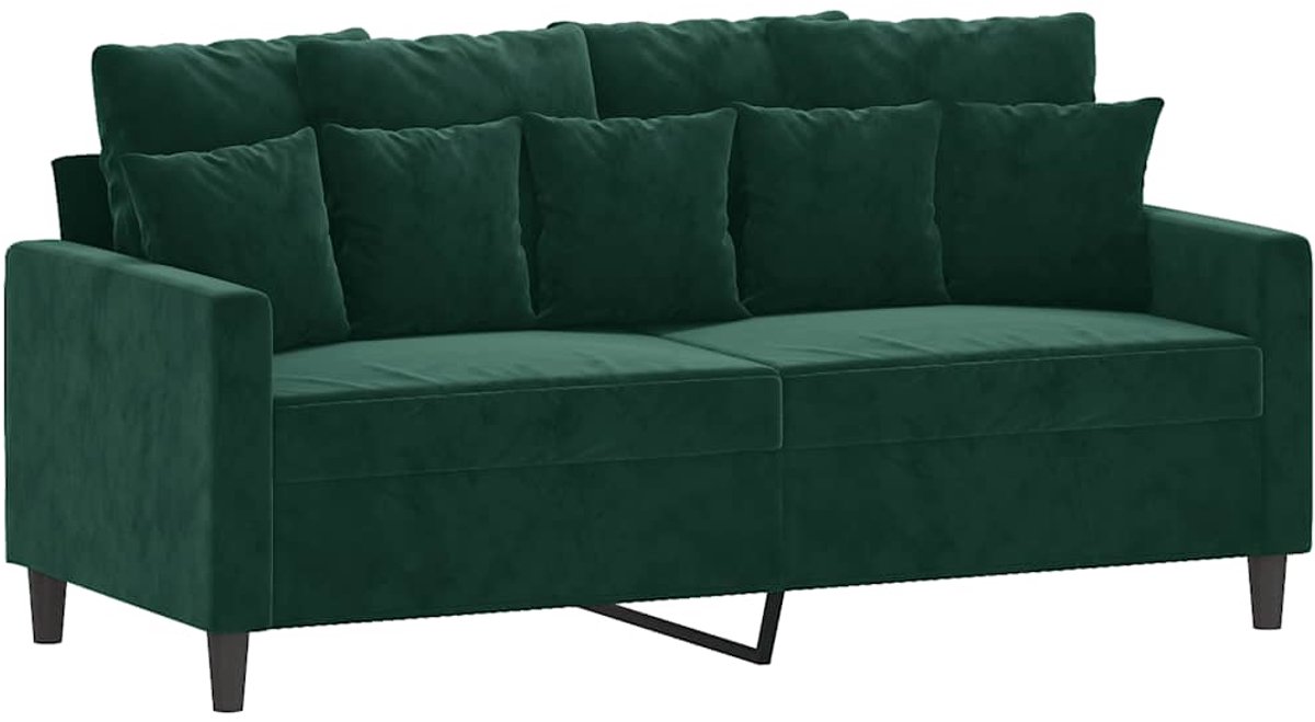 Vidaxl Sofa 2-Sitzer, Dunkelgrün, 140 cm, Mit Samt bezogen