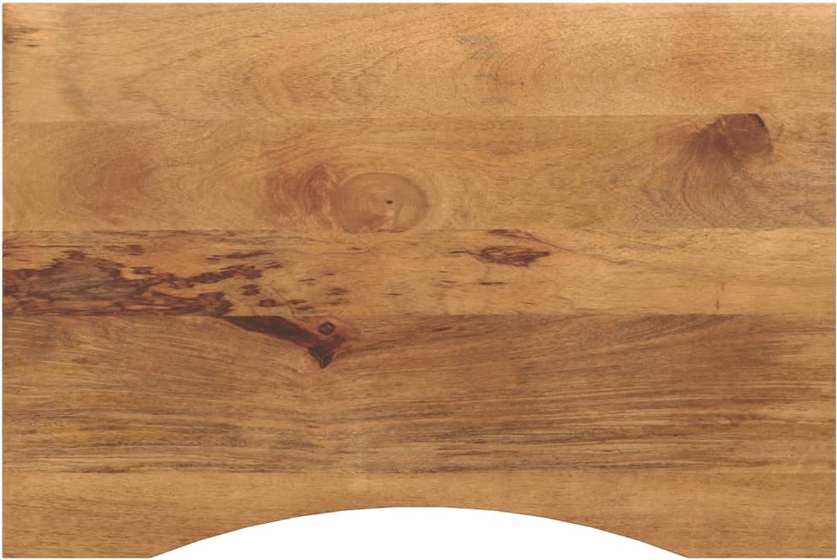 Vidaxl Schreibtischplatte, Mit Ausschnitt, 90X50X2,5 Cm, Rohes Mangoholz