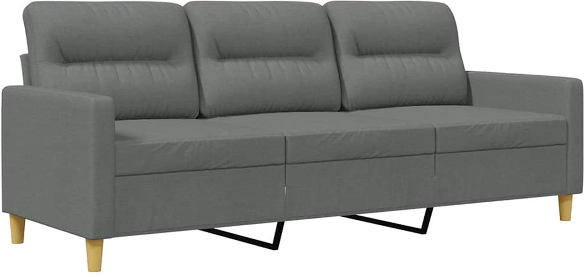 Vidaxl Sofa 3-Sitzer, Dunkelgrau, 180 cm, Mit Stoff bezogen