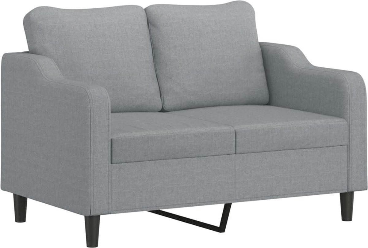 Vidaxl Sofa 2-Sitzer, Hellgrau, 120 cm, Mit Stoff bezogen
