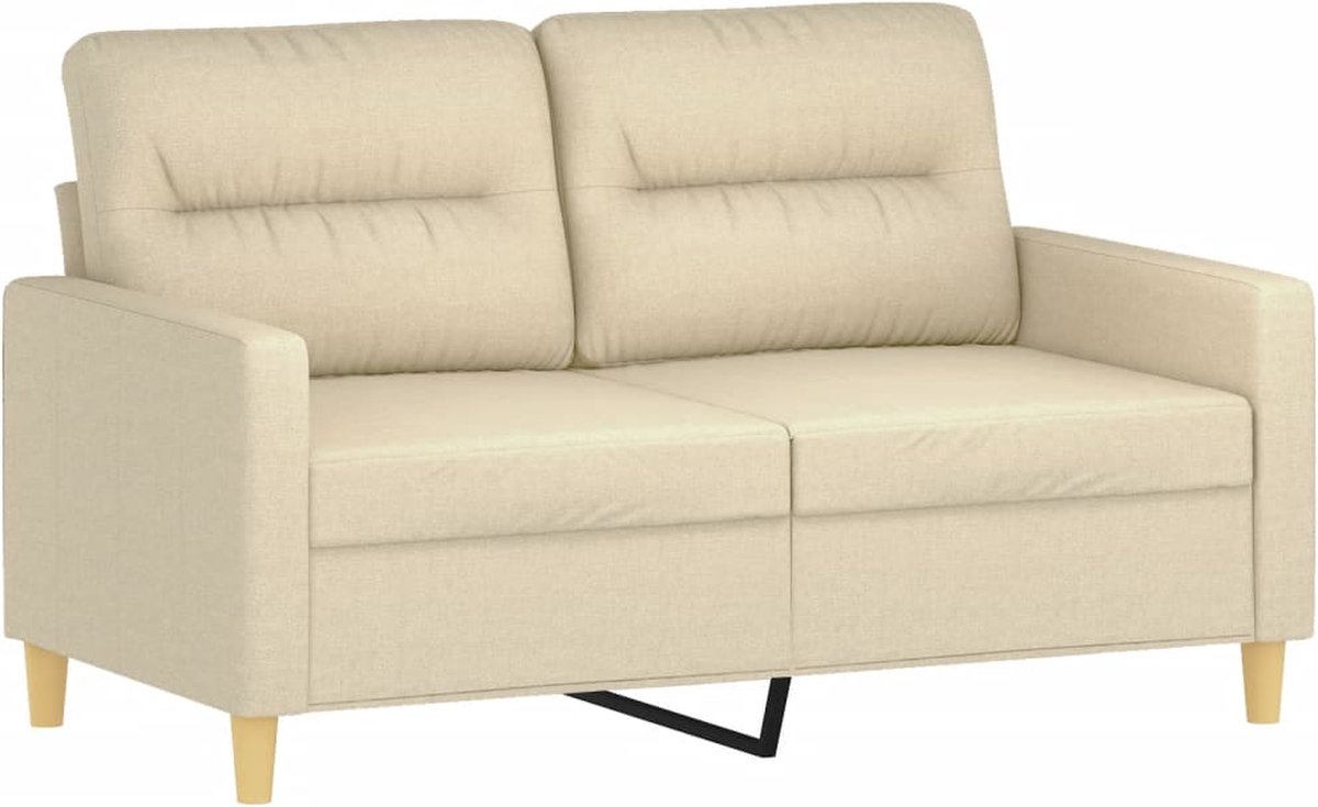 Vidaxl 2-Sitzer Sofa, Cremefarben, 120 cm, Stoffbezogen