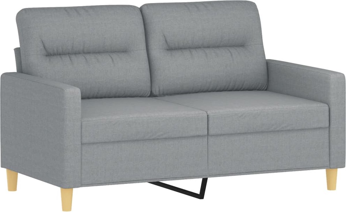 Vidaxl Sofa 2-Sitzer, Hellgrau, 120 cm, Mit Stoff bezogen