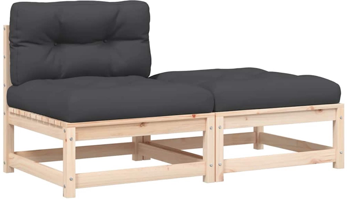 Vidaxl Gartensofa Ohne Armlehnen, Mit Kissen Und Fußstütze