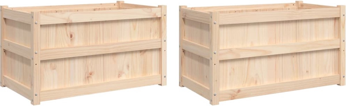 Vidaxl Gartenkübel, 2 Stück, Massives Kiefernholz
