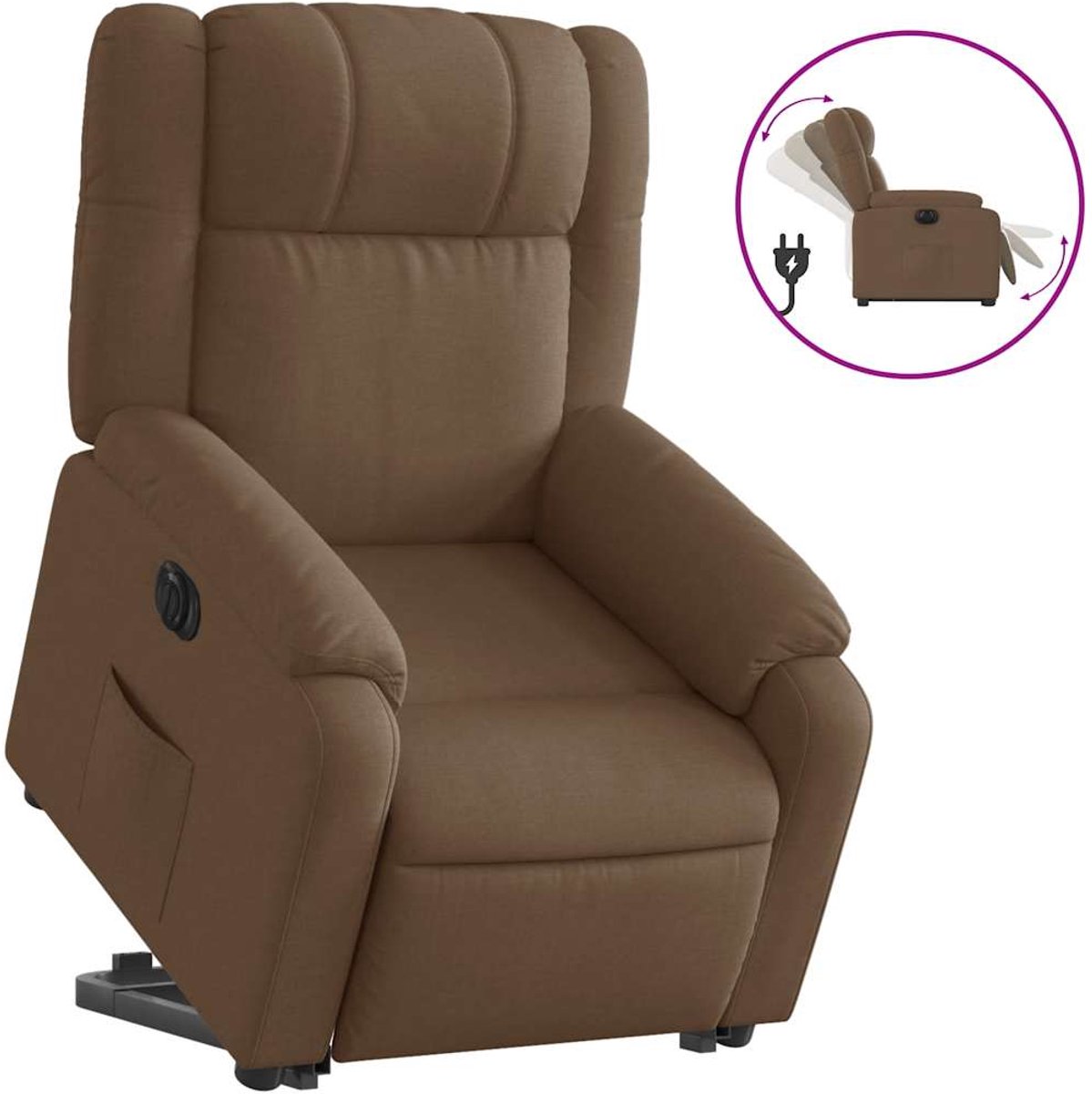 Vidaxl Aufstehhilfe Massagesessel, Elektrisch, Verstellbar, Braun