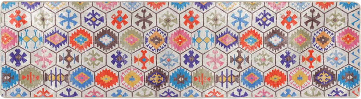 Vidaxl Waschbarer Teppich, Bunt, 80X300 Cm, Rutschfest