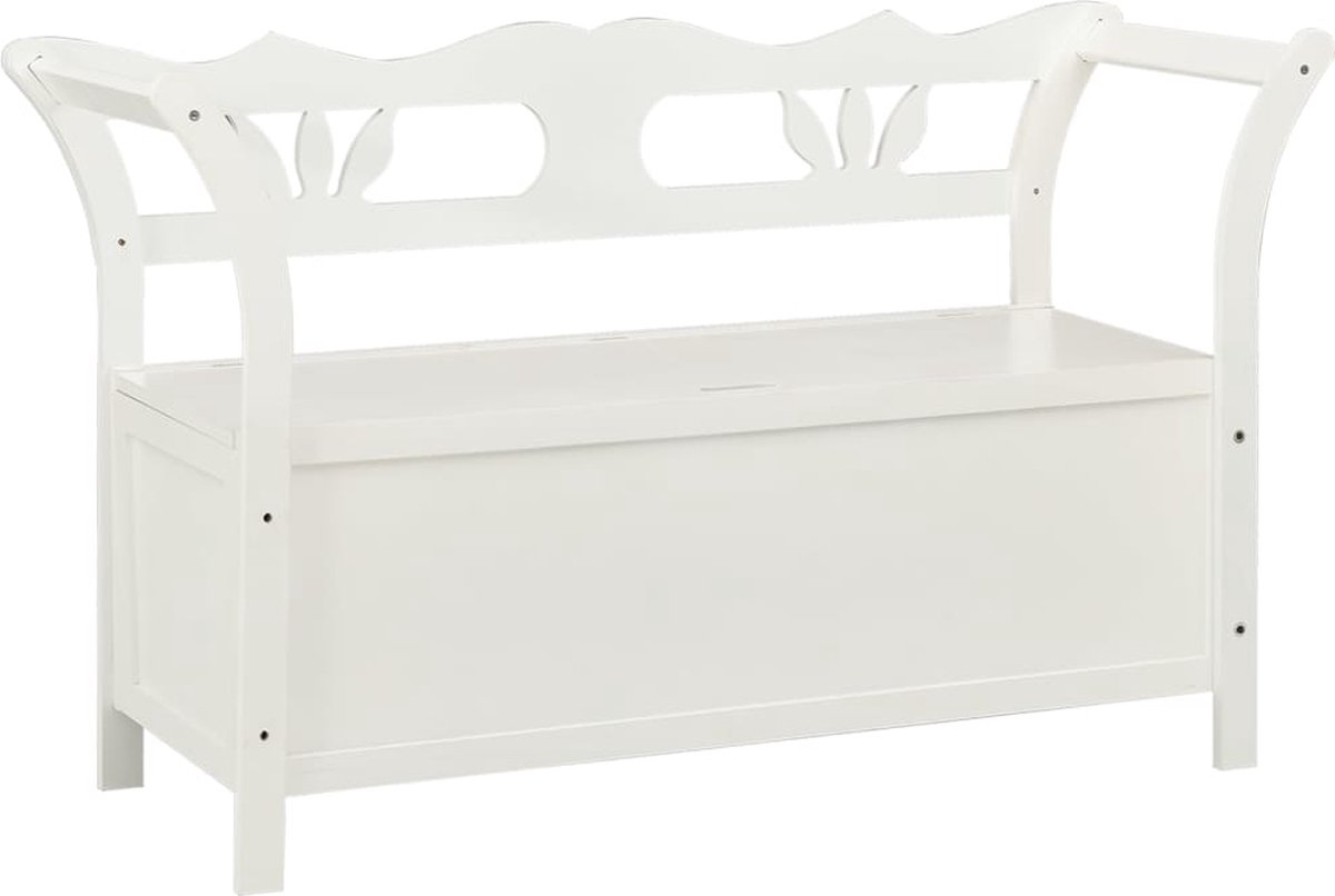Vidaxl Bank, Weiß, 107X45X75,5 Cm, Massives Tannenholz