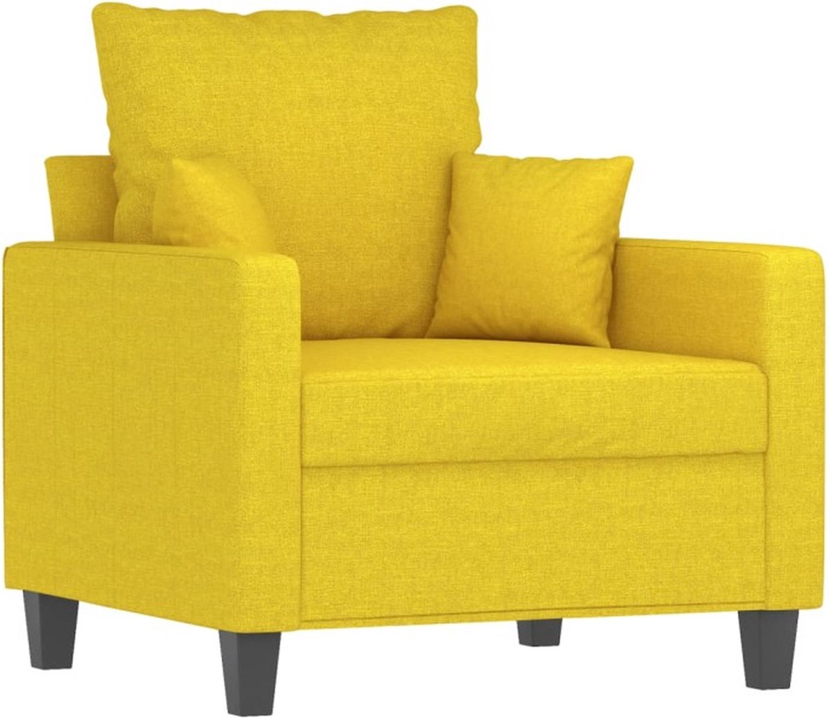 Vidaxl Sessel mit Fußhocker, Hellgelb, 60 cm, Stoff