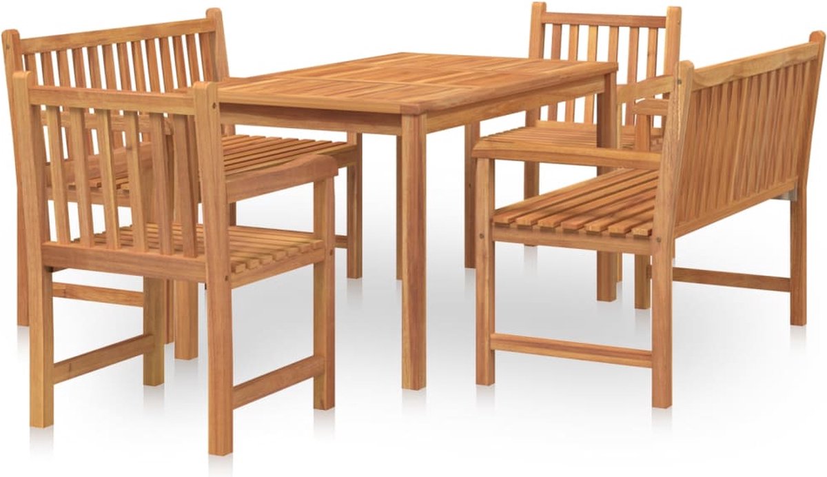 Vidaxl 5-teiliges Gartenmöbel-Set, Massives Teakholz
