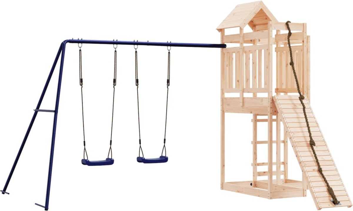 Vidaxl Spielplatz für den Garten, Massives Kiefernholz
