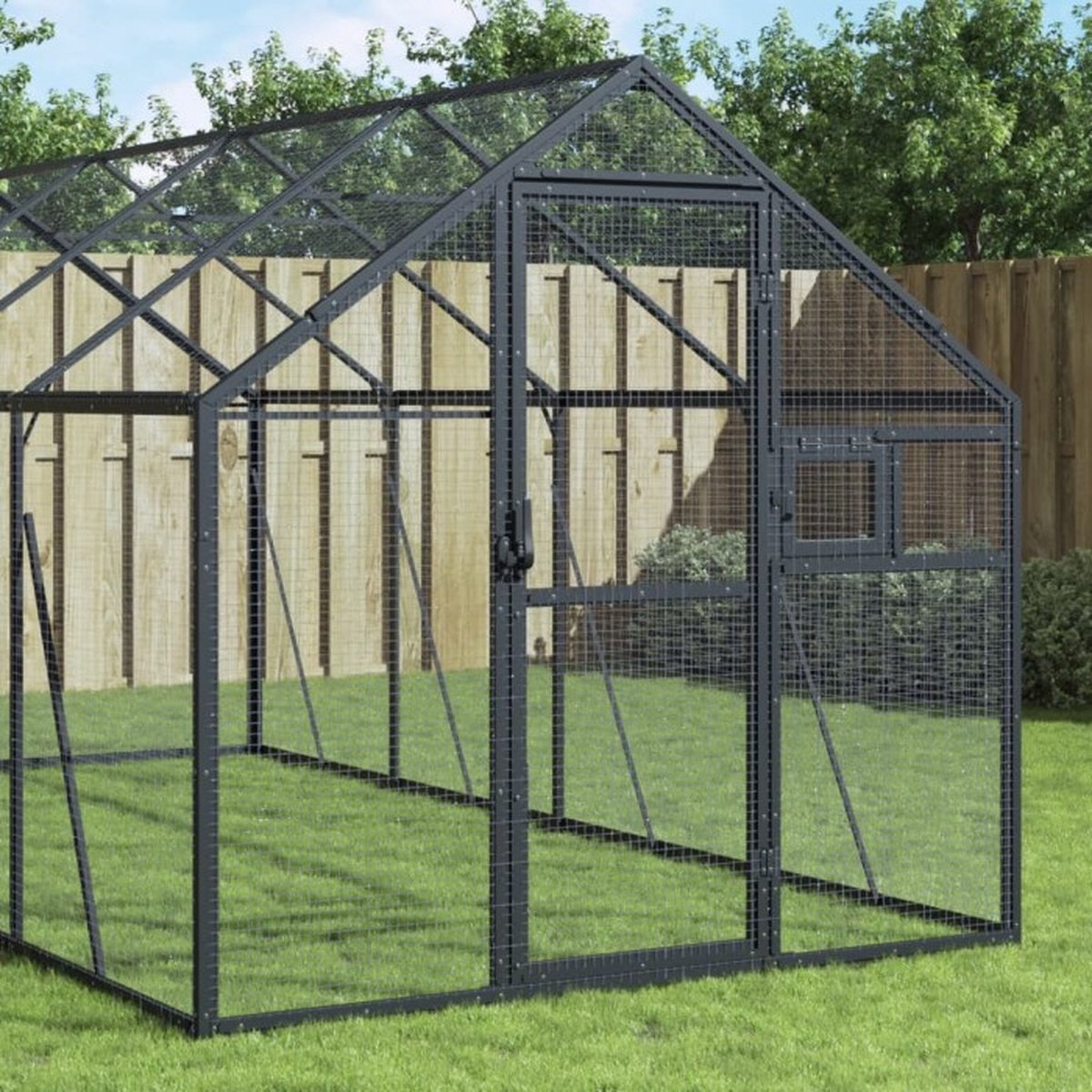Vidaxl Voliere, Anthrazit, 1,79X4X1,85 M, Aluminium