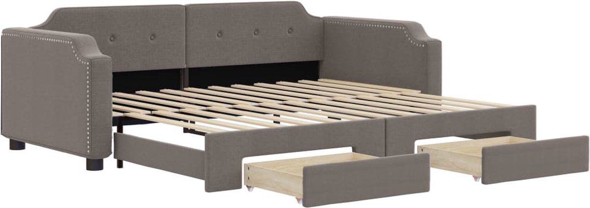 Vidaxl Schlafsofa mit Schubladen, Taupe, 80x200 cm, Stoff
