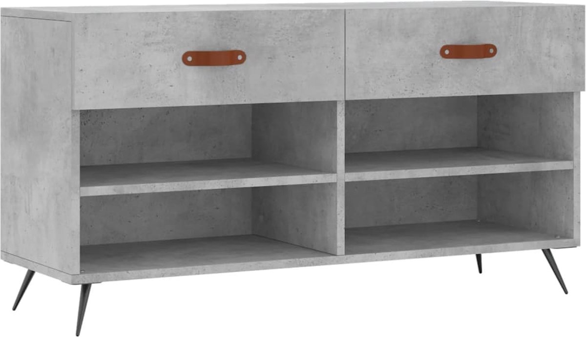 Vidaxl Bank mit Schuhablage, Betongrau, 102x35x55 cm